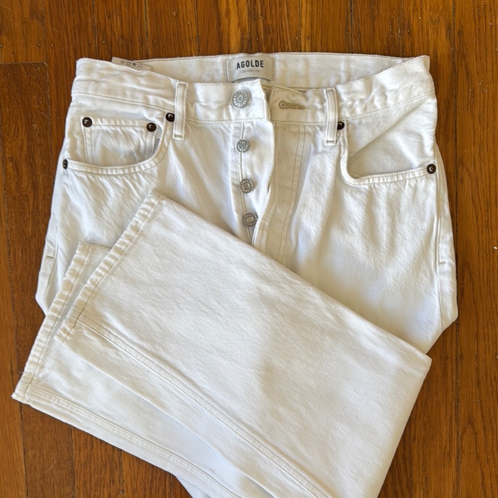 AGOLDE 90s Pinch Waist White Denim Jeans